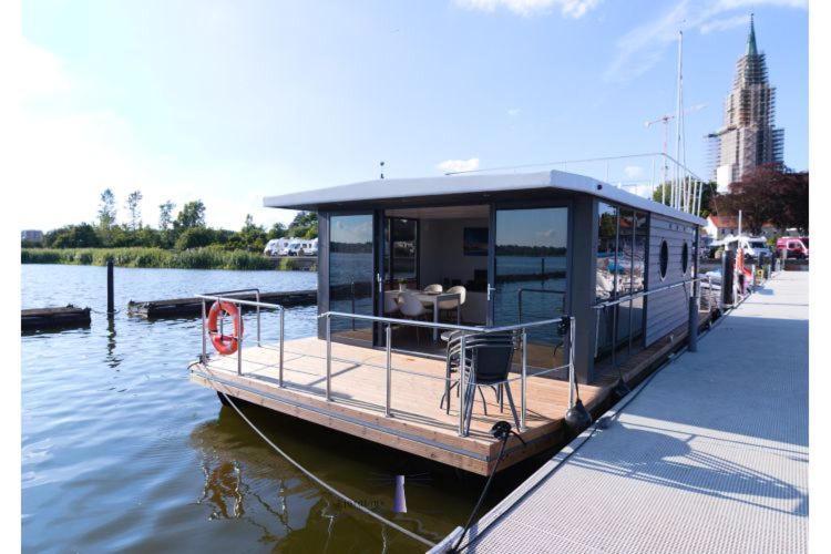 Hausboot Fjord Aries Mit Dachterrasse In Schleswig Hotel Ngoại thất bức ảnh